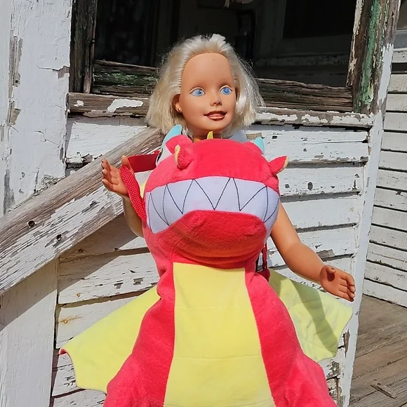 Hyde and EEK Boutique Toddler Dragon Rider Plush Halloween Costume Red Dress - Picture 6 of 7